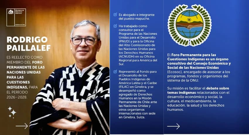 Rodrigo Paillalef, reelegido en el Foro Permanente de Cuestiones Indígenas de las Naciones Unidas