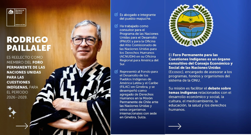 Rodrigo Paillalef, reelegido en el Foro Permanente de Cuestiones Indígenas de las Naciones Unidas
